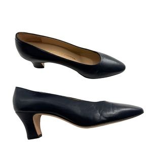 SILVIA FIORENTINA  Retro Navy Blue Made In Italy Low Heel Pumps Women's Sz  8 N